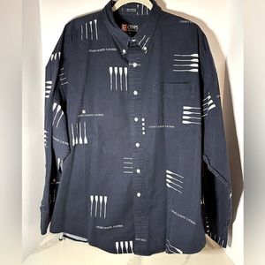 Vintage Ralph Lauren Chaps 100% cotton button down rowing oars shirt navy